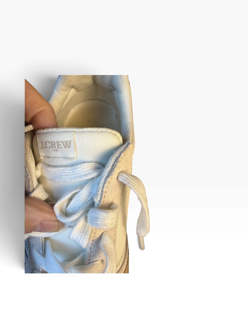 J.Crew BN870 Women’s Size 8 Trainers Cream Tan Suede Gold Retro Sneakers SP23 - Picture 8 of 16